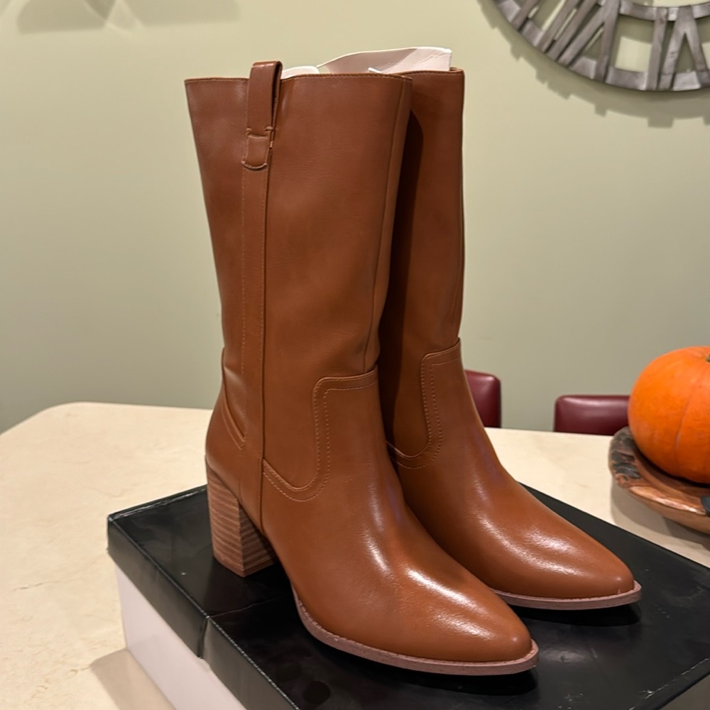 DV by Dolce Vita Tezza Womens Faux Leather Wide Calf Mid-Calf Boots